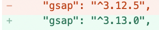 package.json gsap